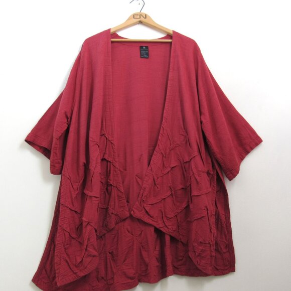 Kaliyana Linen Origami Pleat Short Kimono Jacket - Picture 1 of 4